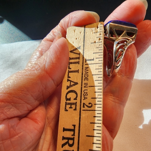 GENUINE LAPIS STERLING SILVER RING SIZE 10.5 - Picture 5 of 7